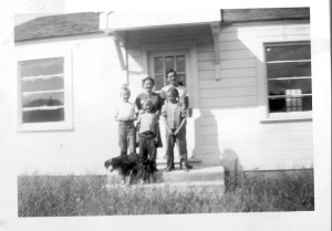 Our family at the new house in Walterville, August 1947