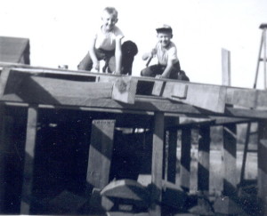 Finishing off the roof of the wood shed