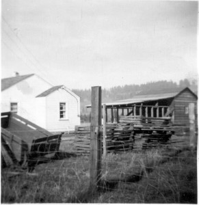 The completed "garage" and wood-shed